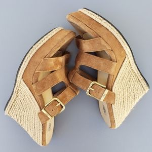 UGG Tawnie Espadrille Suede Wedge Sandals Women's Size 9.5